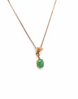 Baikalla Jewelry Gold Jadeite Necklace Copy of Copy of 18k Rose Gold Jadeite Jade Diamond Pendant Necklace Ginkgo Leaf