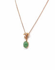 Baikalla Jewelry Gold Jadeite Necklace Copy of Copy of 18k Rose Gold Jadeite Jade Diamond Pendant Necklace Ginkgo Leaf