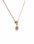 Baikalla Jewelry Gold Jadeite Necklace Copy of Copy of 18k Rose Gold Jadeite Jade Diamond Pendant Necklace Ginkgo Leaf