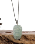 Baikalla Jewelry Jade Buddha Pendant Copy of Baikalla™ "Laughing Buddha" Genuine Vibrant Green Jadeite Buddha Pendant Necklace With 14k White Gold Diamond Bail