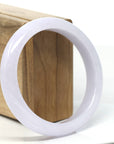 "Princess Half Round" Pink-Lavender Natural Jadeite Jade Bangle (59.8mm)