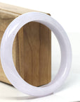 "Princess Half Round" Pink-Lavender Natural Jadeite Jade Bangle (59.8mm)