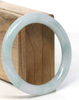 Natural Burmese Light Icy Green Jadeite Jade Traditional Bangle Bracelet (56.4 mm)
