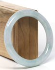 Natural Burmese Light Icy Green Jadeite Jade Traditional Bangle Bracelet (56.4 mm)