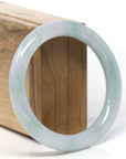 Natural Burmese Light Icy Green Jadeite Jade Traditional Bangle Bracelet (56.4 mm)