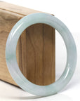 Natural Burmese Light Icy Green Jadeite Jade Traditional Bangle Bracelet (56.4 mm)