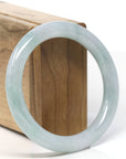 Natural Burmese Light Icy Green Jadeite Jade Traditional Bangle Bracelet (56.4 mm)