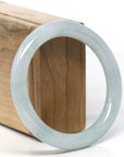 Natural Burmese Light Icy Green Jadeite Jade Traditional Bangle Bracelet (56.4 mm)