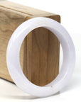 Baikalla "Half Round" Natural Light-Lavender Jadeite Jade Bangle (53.6mm)
