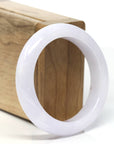 Baikalla "Half Round" Natural Light-Lavender Jadeite Jade Bangle (53.6mm)