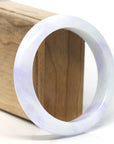 Baikalla "Half Round" White-Lavender Natural Jadeite Jade Bangle (59.6mm)