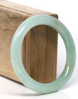 Natural Burmese Green Jadeite Jade Traditional Round Bangle Bracelet (54.6mm)