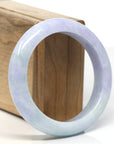 "Princess Half Round" Lavender Green Natural Jadeite Jade Bangle (57mm)