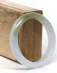 Baikalla "Half Round" High-End Icy Jadeite Jade Bangle Bracelet (55.7mm)