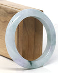 Half Round Lavender and Blue-Green Natural Jadeite Jade Bangle (56.11mm)
