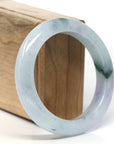 Half Round Lavender and Blue-Green Natural Jadeite Jade Bangle (56.11mm)