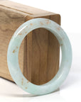 Natural Light Green With "SaJin" (Gold dust) Jadeite Jade Bangle (52.4mm )