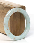 Natural Light Green With "SaJin" (Gold dust) Jadeite Jade Bangle (52.4mm )
