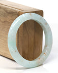 Natural Light Green With "SaJin" (Gold dust) Jadeite Jade Bangle (52.4mm )