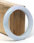Baikalla Lavender & Blue-Green "Half-Round" Jadeite Jade Bangle Bracelet (56mm)