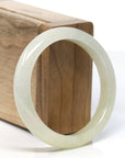 High end Natural Icy Light Yellow Jadeite Jade Bangle ( 55.8 mm )