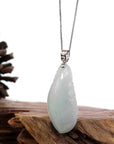 Baikalla Jewelry Jade Pendant Copy of "Shou Tao" (Longevity Peach) Natural Blue green Jadeite Jade, Necklace With Silver Bail