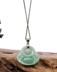 Baikalla Jewelry Jade Buddha Pendant Copy of Copy of "Laughing Buddha" Genuine Vibrant Green Jadeite Buddha Pendant Necklace With Sterling Silver Bail