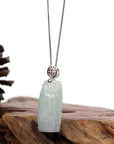 Baikalla Jewelry Jade Pendant Necklace Copy of Genuine Burmese Ice Blue-green Jadeite Jade Bamboo Pendant Necklace