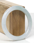 Baikalla Natural Light Green Jadeite Jade "Traditional Round" Bangle Bracelet (56.5mm)