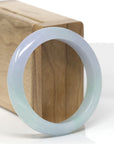 Baikalla Natural Light Lavender & Green Jadeite Jade "Half Round" Bangle Bracelet (54.1mm)