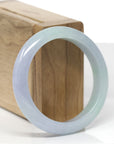 Baikalla Natural Light Lavender & Green Jadeite Jade "Half Round" Bangle Bracelet (54.1mm)