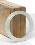 Baikalla Natural Icy Light Green Jadeite Jade Oval Bangle (54.8mm)