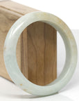 Baikalla Natural Light Green & Sajin (Golden Dust) Jadeite Jade "Half Round" Bangle Bracelet (59.7mm)