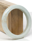 Baikalla Natural Light Green & Sajin (Golden Dust) Jadeite Jade "Half Round" Bangle Bracelet (59.7mm)