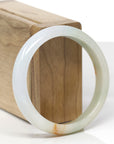 Baikalla Natural Light Yellow-Green & Sajin (Golden Dust) Jadeite Jade "Half Round" Bangle Bracelet (56.9mm)