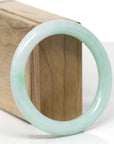 Baikalla Natural Apple-Green Jadeite Jade "Traditional Round" Bangle Bracelet (56.4mm)