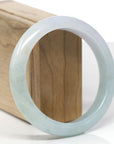 Baikalla Natural Light Blue-Green & Sajin (Golden Dust) Jadeite Jade "Half Round" Bangle Bracelet (60.4mm)