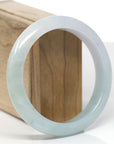 Baikalla Natural Light Blue-Green & Sajin (Golden Dust) Jadeite Jade "Half Round" Bangle Bracelet (60.4mm)