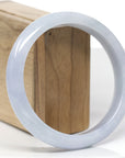 Baikalla Natural Light Lavender & Faint Green Jadeite Jade "Half Round" Bangle Bracelet (64.8mm)