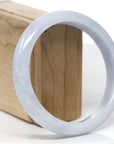 Baikalla Natural Light Lavender & Faint Green Jadeite Jade "Half Round" Bangle Bracelet (64.8mm)