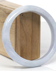 Baikalla Natural Light Lavender & Faint Green Jadeite Jade "Half Round" Bangle Bracelet (64.8mm)