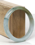 Baikalla Natural Blue-Green & Rich Yellow-Green Patch Jadeite Jade "Half Round" Bangle Bracelet (59.3mm)