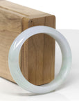 Baikalla Natural Light Green & Lavender Jadeite Jade "Oval" Bangle Bracelet (56.7mm)