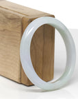 Baikalla Natural Light Green & Lavender Jadeite Jade "Oval" Bangle Bracelet (56.7mm)