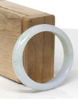 Baikalla Natural Light Green & Lavender Jadeite Jade "Oval" Bangle Bracelet (56.7mm)