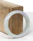 Baikalla Natural Light Green & Lavender Jadeite Jade "Oval" Bangle Bracelet (56.7mm)