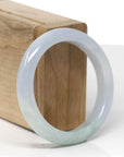 Baikalla Natural Light Lavender & Green Jadeite Jade "Half Round" Bangle Bracelet (53.9mm)