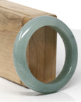 Baikalla Natural Oil-Green Jadeite Jade "Half Round" Bangle Bracelet (53.4mm)