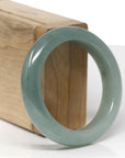 Baikalla Natural Oil-Green Jadeite Jade "Half Round" Bangle Bracelet (53.4mm)