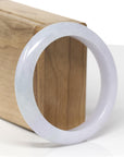 Baikalla Natural Light Lavender & Green Jadeite Jade "Half Round" Bangle Bracelet (56.8mm)